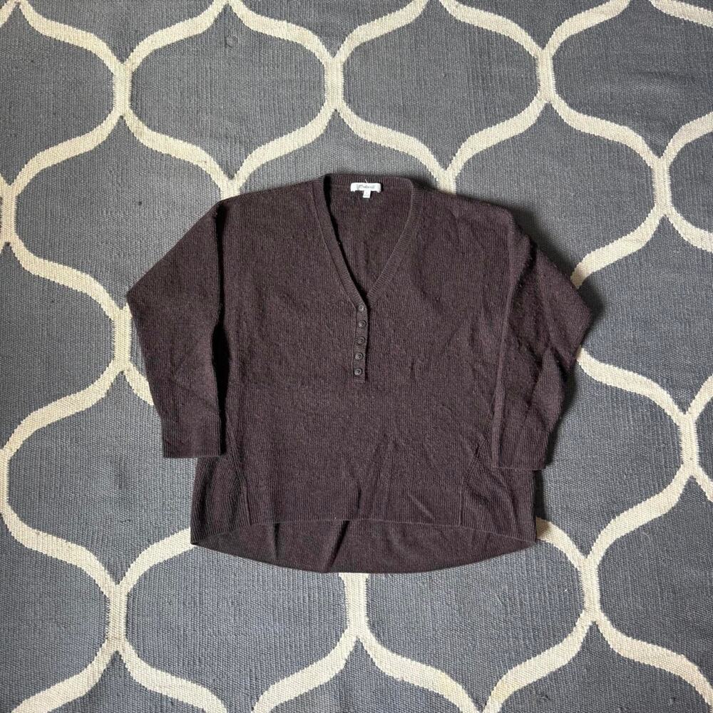 Mocha Brown Madewell Henley Sweater